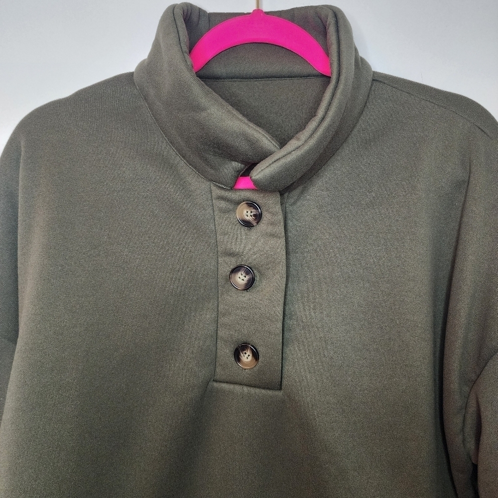 SHEIN LUNE Polo Neck Drop Shoulder Sweatshirt XL - Picture 4 of 9